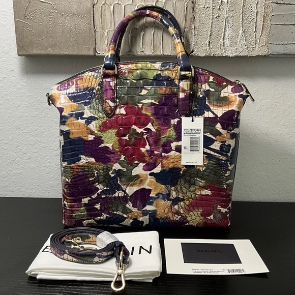 Brahmin Large Duxbury WILDFLOWER MELBOURNE Leather W/Eyes NWT - Picture 2 of 8